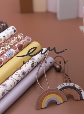 easymaker发饰diy儿童发夹材料手工闪光布发卡配ig蝴蝶结新品彩虹