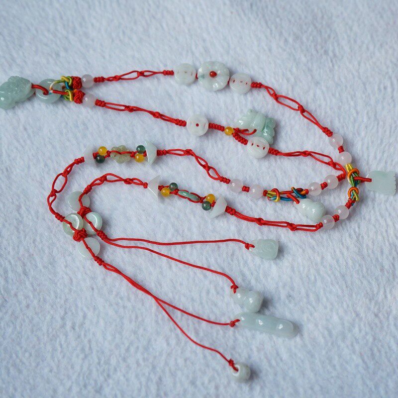 本命年生肖蛇红绳腰链天然翡翠A 货生肖可定做男女款13腰带礼物