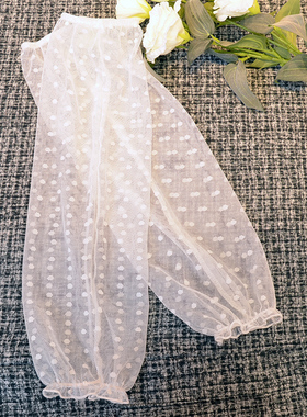 夏蕾丝黑白色防晒袖套镂空护臂女宽松套袖手套薄手臂袖子T恤袖子