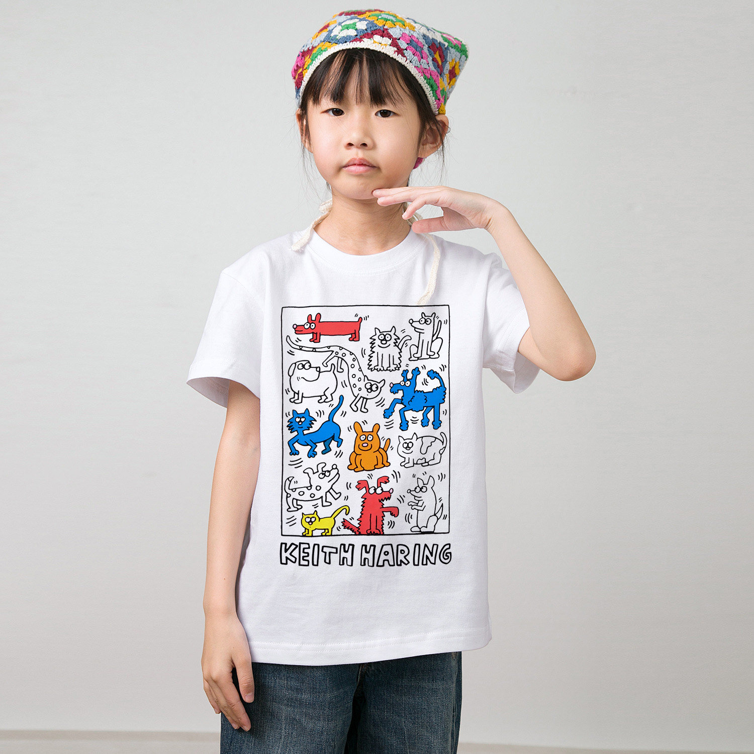 可爱小猫小狗童装男童女童 小孩子幼儿园100%纯棉全舒适短袖T恤