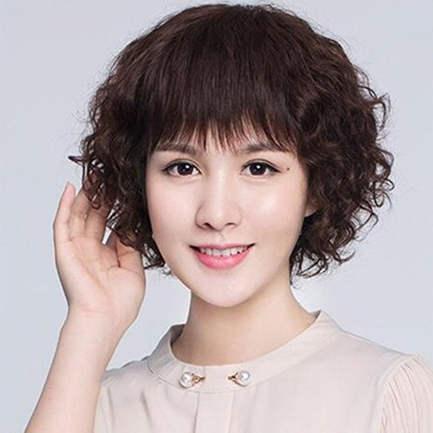 假发短发女中老年妈妈假发套自然女士假发妈妈真发假发女全头套