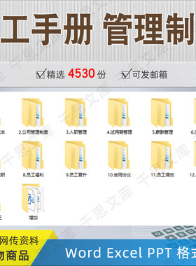 员工手册规章制度守则入职模板电子版PPT 公司企业员工手册范本