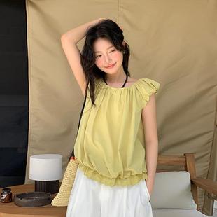 女韩系甜美宽松衬衫 新款 小衫 上衣女 飞袖 十三行女装 MOXI 2025夏季