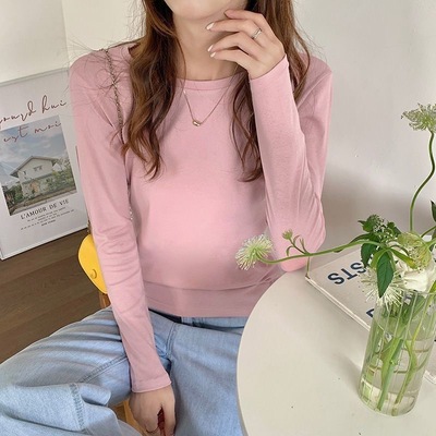圆领长袖t恤女春秋内搭可外穿