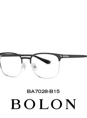 BOLON暴龙眼镜框25新品近视镜架钛金属方圆眉框可配度数男BA7028