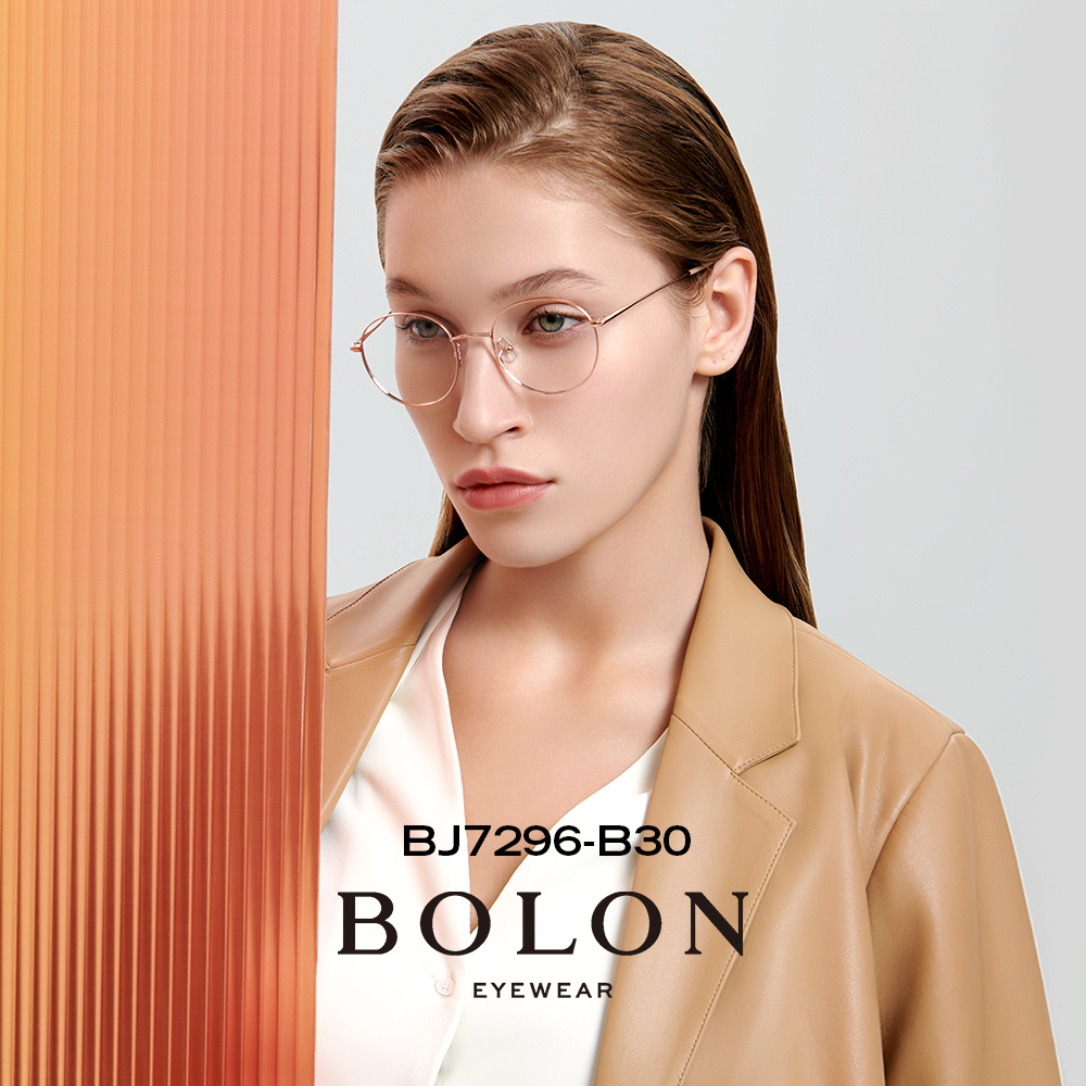 bolon暴龙眼镜轻盈休闲光学近视镜架金属小圆框眼镜框男女bj7296
