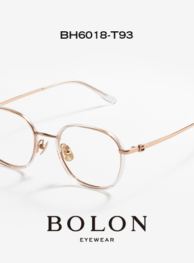 暴龙眼镜框近视眼镜女可配度数茶色钛架镜框素颜镜BH6018 BA6028