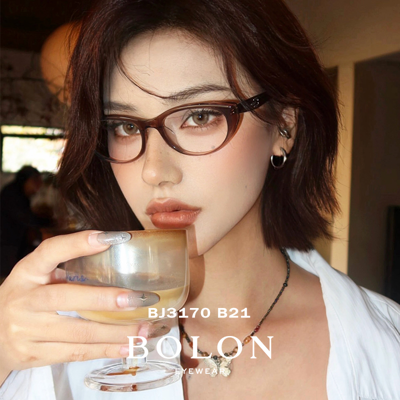 【礼盒装】暴龙近视镜猫眼镜架板材可配度数镜框美拉德女款BJ3170