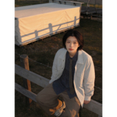 2026春装 外套 开衫 美式 休闲风翻领夹克男女宽松百搭复古大口袋工装