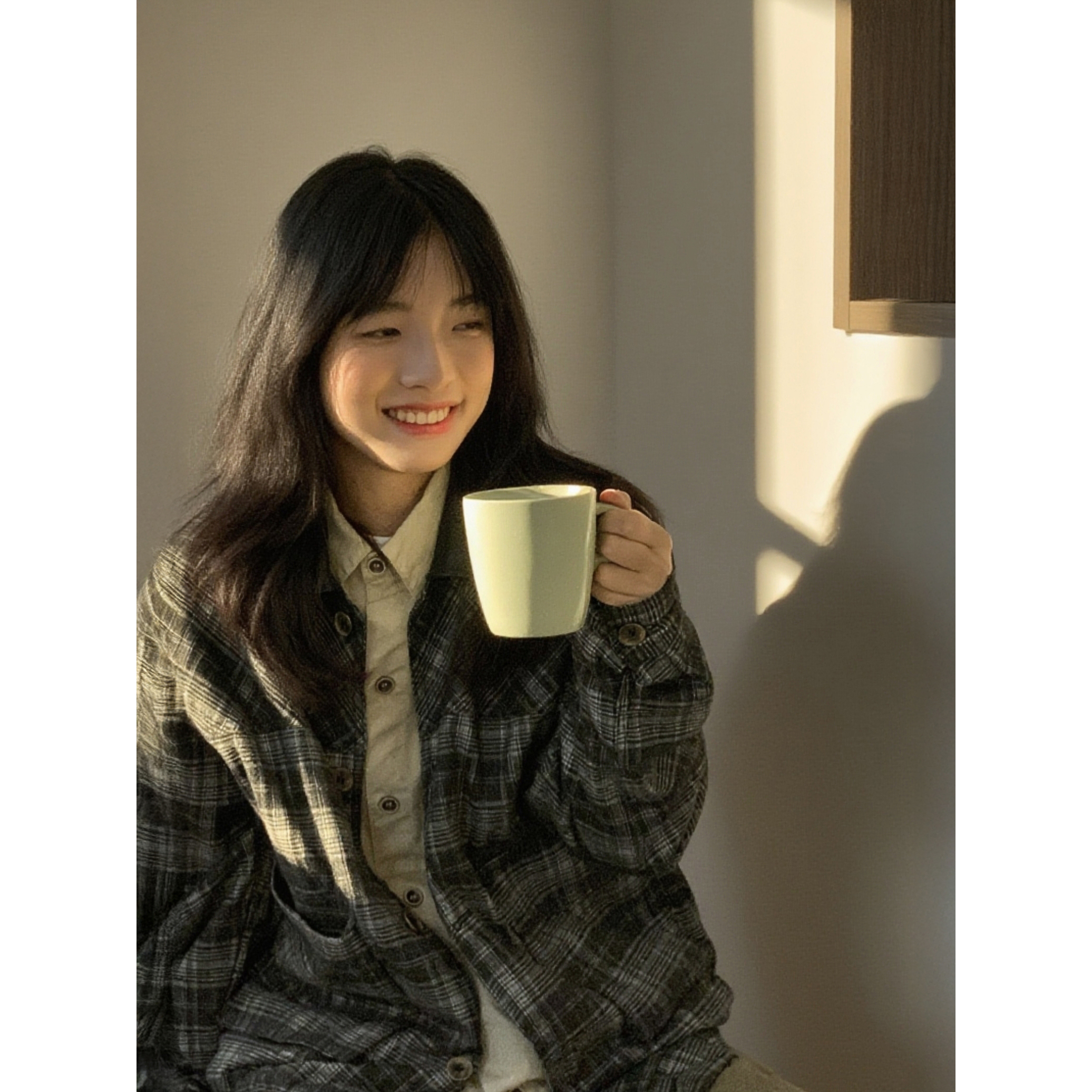 日系格子衬衫外套男女秋季美式