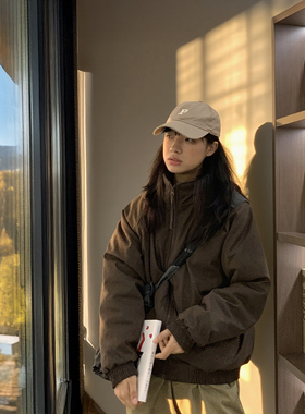 日系复古立领棉服外套男女冬季加厚保暖棉衣宽松百搭面包服棉袄潮