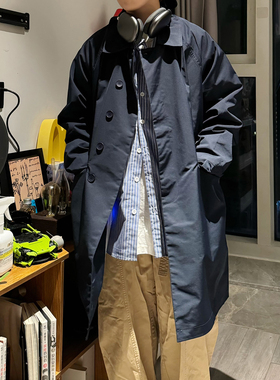 中长款风衣美系基础款休闲百搭宽松男女纯色潮流大衣秋冬高街外套