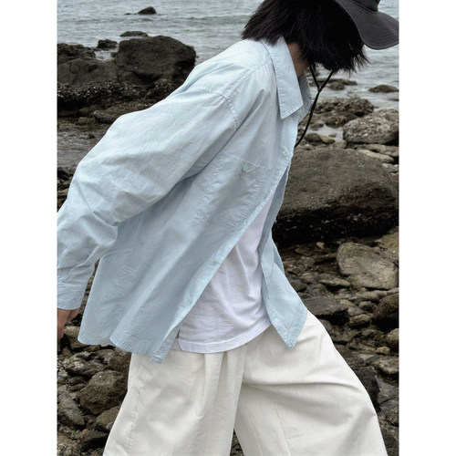 UPF50+凉感防晒衬衫冰川蓝男女