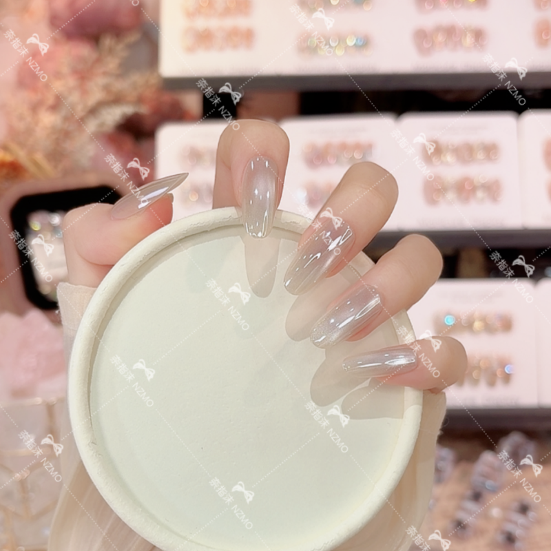 【白月光】清透日常显白电镀穿戴甲简约设计美甲