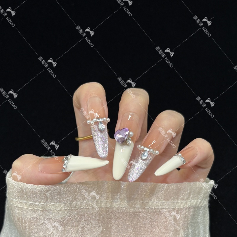 【K2017】长款法式设计轻奢手工穿戴甲