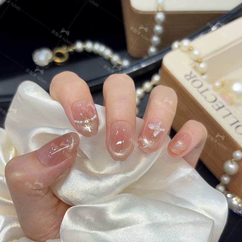 【晚蝶】纯手工高级感穿戴甲气质美甲贴片