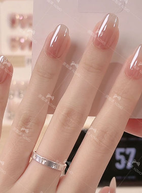 三千瓦手工穿戴甲渐变设计显白纯欲Ins风