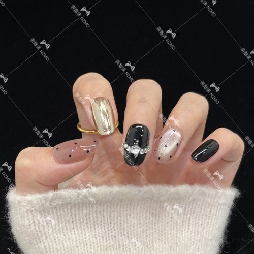 【L125】波点猫眼高级可爱显白甜酷纯欲手工穿戴甲