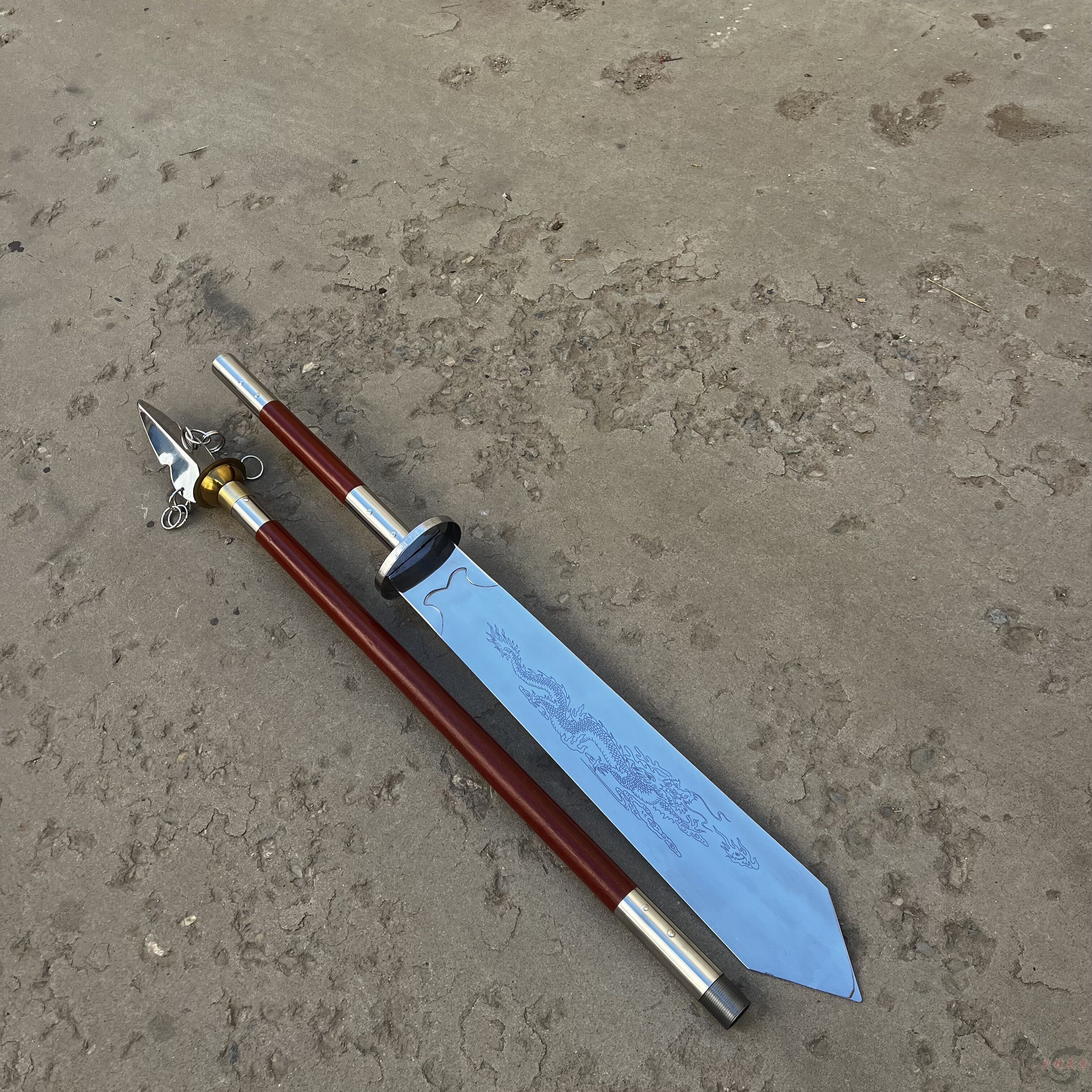 不锈钢陌刀朴刀冷兵器长刀影视道具刀大型武术表演唐陌刀未开刃