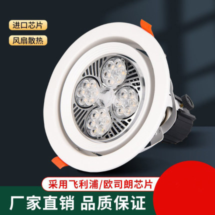 超亮嵌入式LED天花射灯PAR30射灯服装店商场展厅珠宝店大摇摆射灯