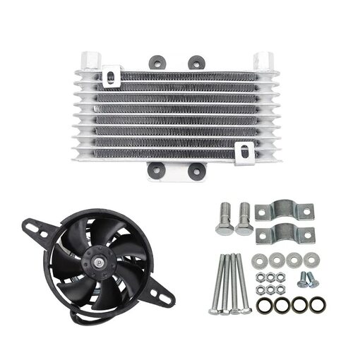 摩托车油冷器改装配件ATV125CC-250CC机油散热器带风扇安装配件