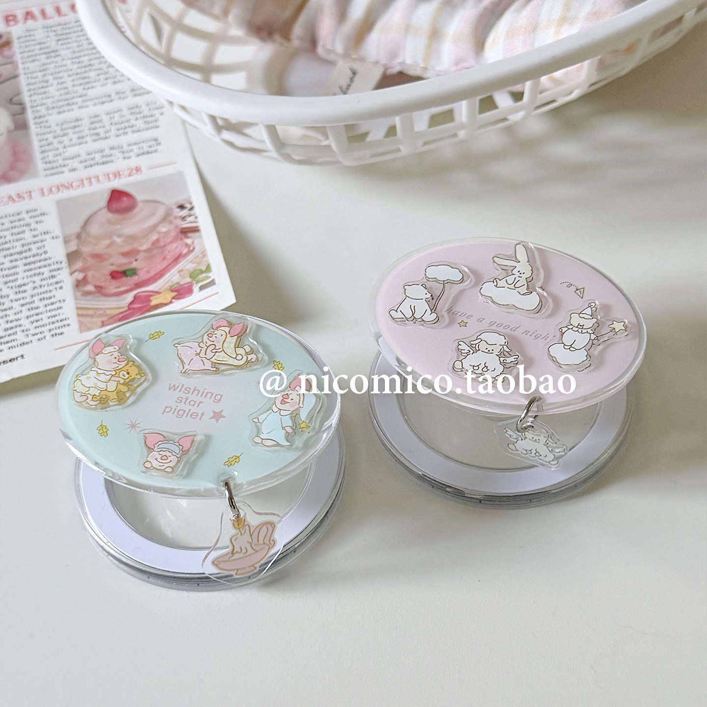 韩国ins可爱兔子小猪吊坠Magsafe磁吸手机气囊支架伸缩折叠粘贴式,3C数码配件,手机支架/手机座,淘宝优惠券,粉丝福利购,淘宝优惠卷