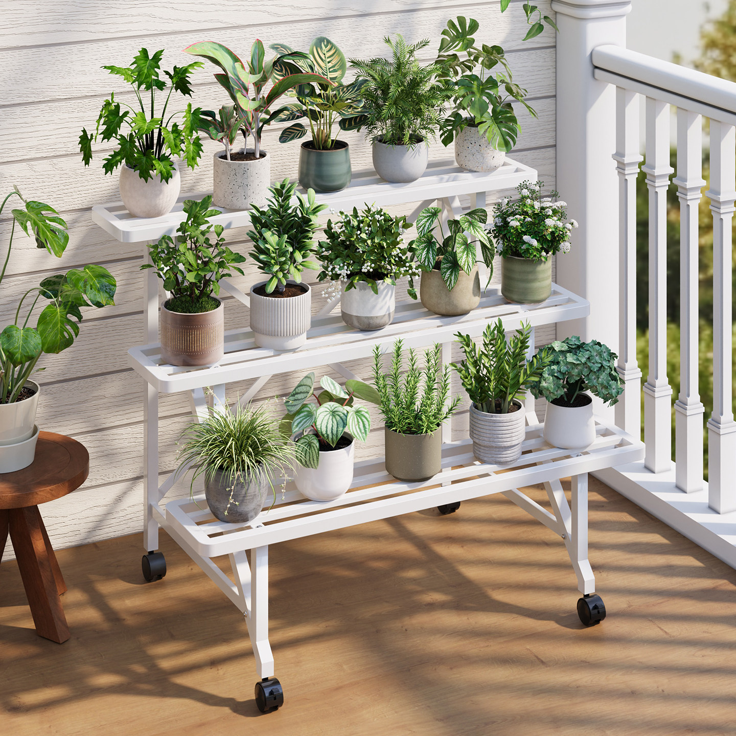 花架置物架阳台花架子客厅落地式户外庭院铁艺多层花盆托架放置架