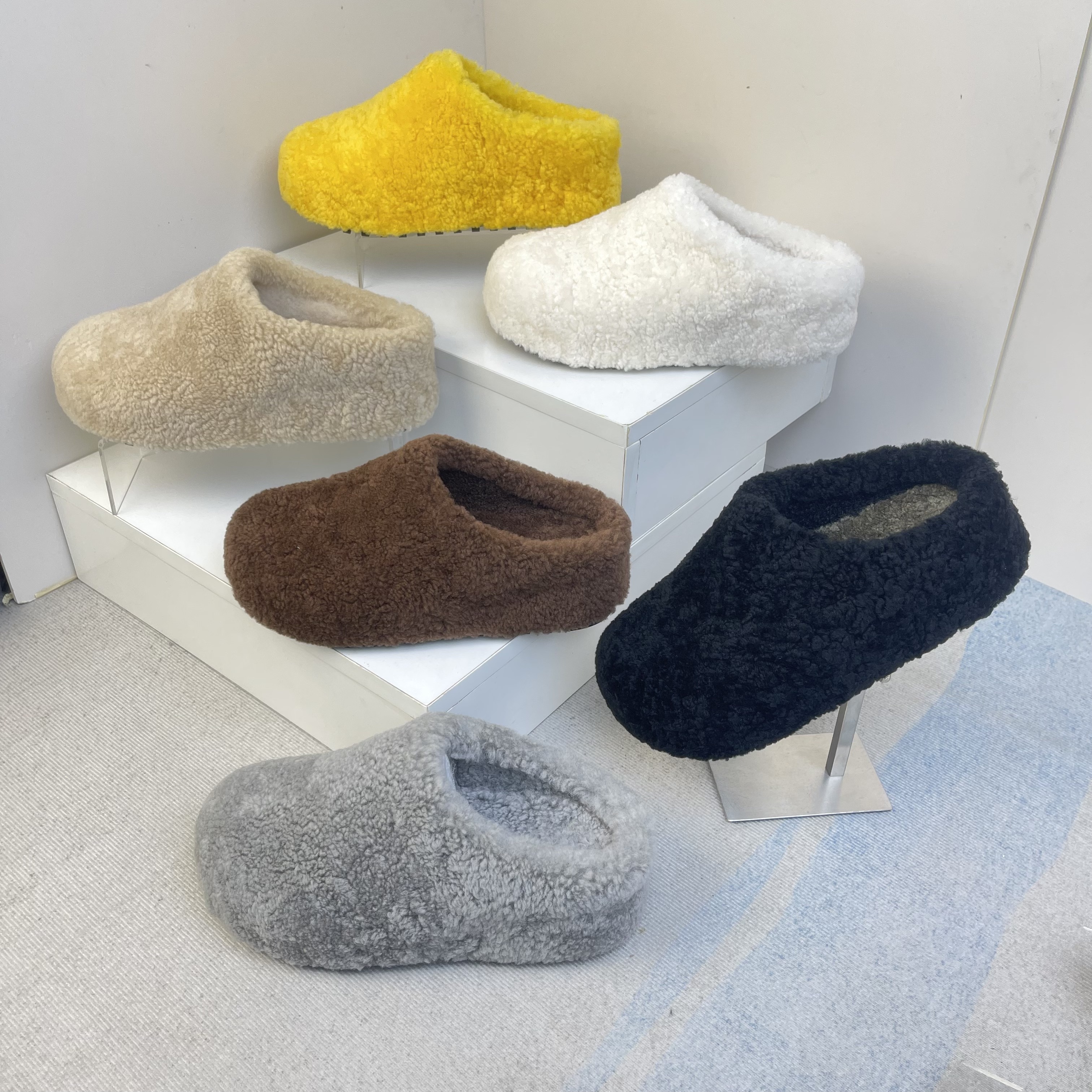 POLT懒人一脚蹬半拖毛毛鞋