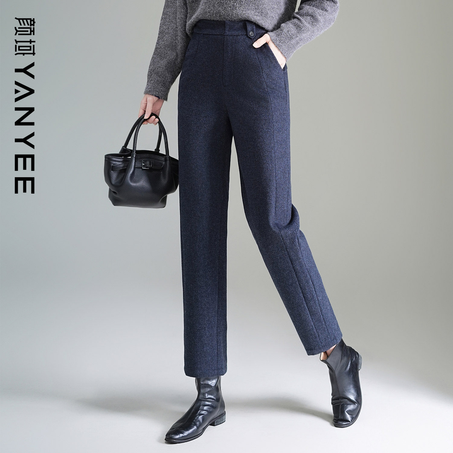 【44%羊毛】颜域保暖阔腿裤2025秋冬季舒适加厚宽松百搭休闲裤子,女装/女士精品,西装裤/正装裤,淘宝优惠券,粉丝福利购,淘宝优惠卷