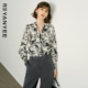 系带衬衫 上衣通勤气质衬衣印花小衫 女士2026新款 法式 春季 颜域长袖