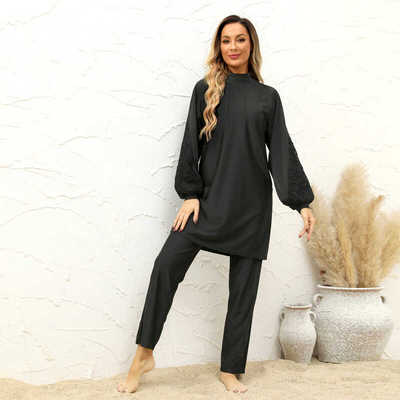 中东三件套保守泳衣长袖Burkini