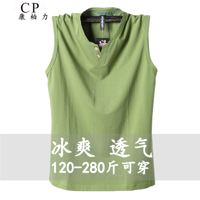 潮男宽松v领特大运动肥佬透气t恤