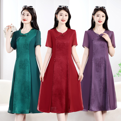 新中式妈妈夏装连衣裙气质优雅