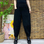 冬季 时尚 休闲裤 气质显瘦宽松长裤 妈妈装 哈伦裤 小脚裤 新款 洋气大码