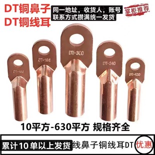 120纯铜直通全铜接线端子批发 铜鼻子紫铜线耳DT
