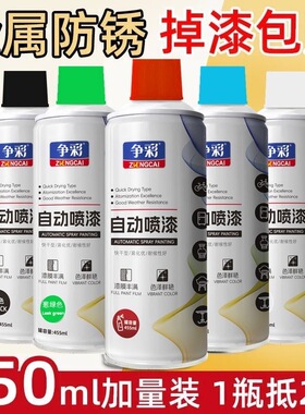 自动手摇自喷漆汽车金属防锈墙面黑色白色家具木器漆专用油漆喷罐