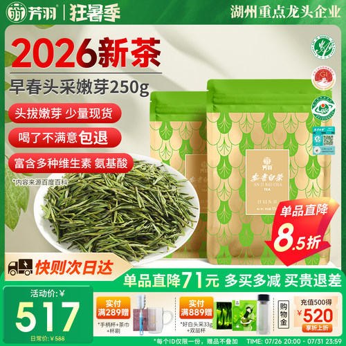 芳羽头采安吉白茶250g