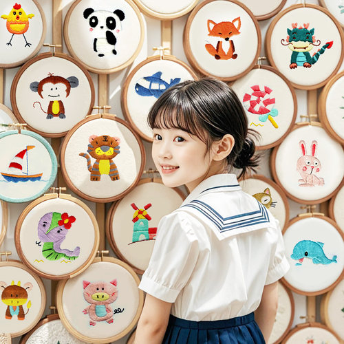 儿童小学生刺绣简单送展台包学会