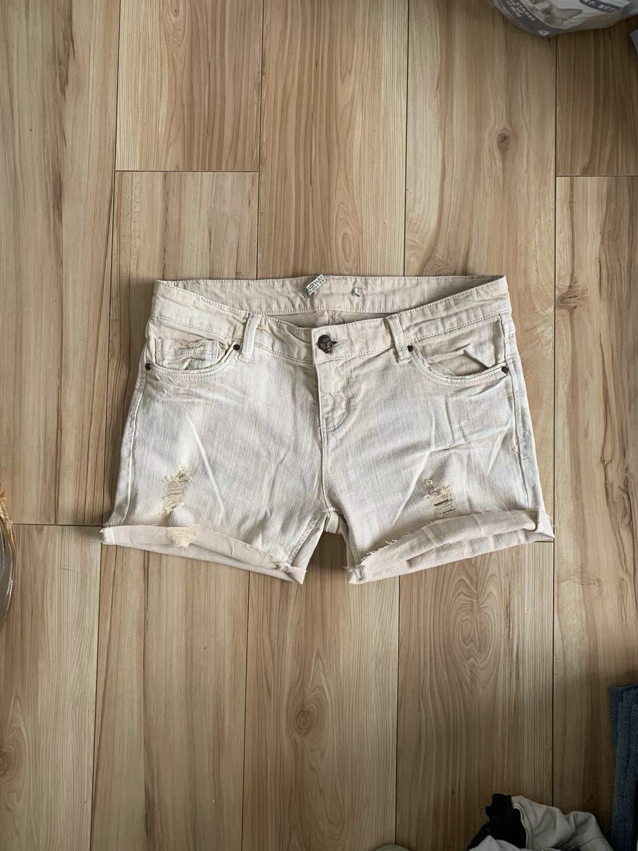欧美复古做旧破洞牛仔短裤热裤牛仔裤女新款紧身百搭