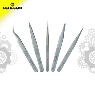 博格工具 BERGEON 7026 木盒套装防磁镊子 手表维修