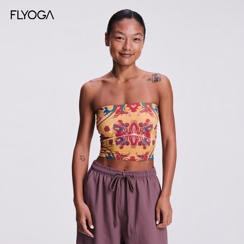 FLYOGA飞蓝抹胸插杯瑜伽普拉提运动上衣亲肤舒适透气显瘦53106