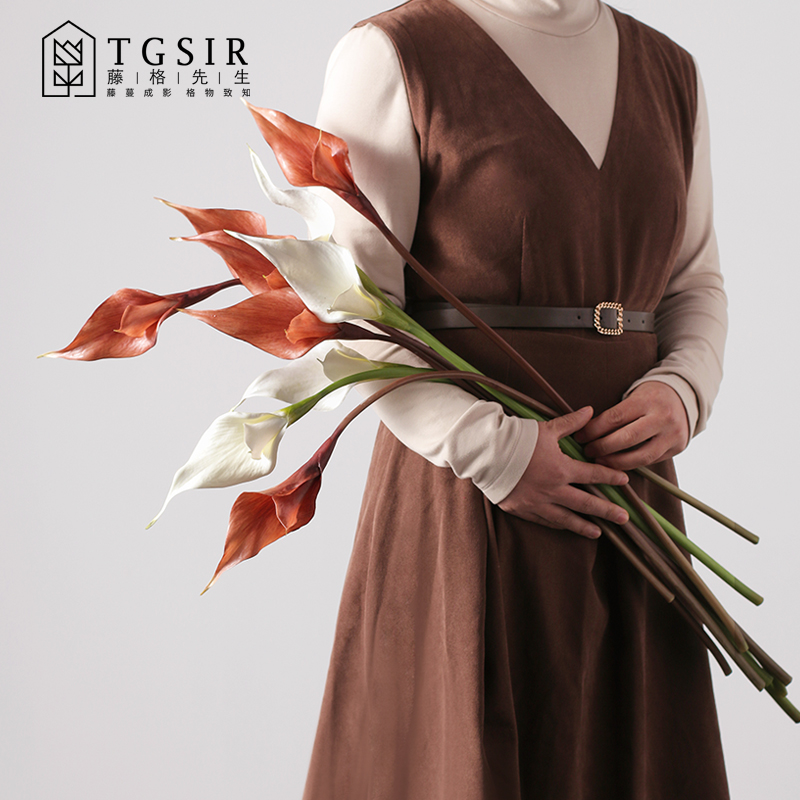 复瓣海芋假花客厅酒柜卧室仿真花