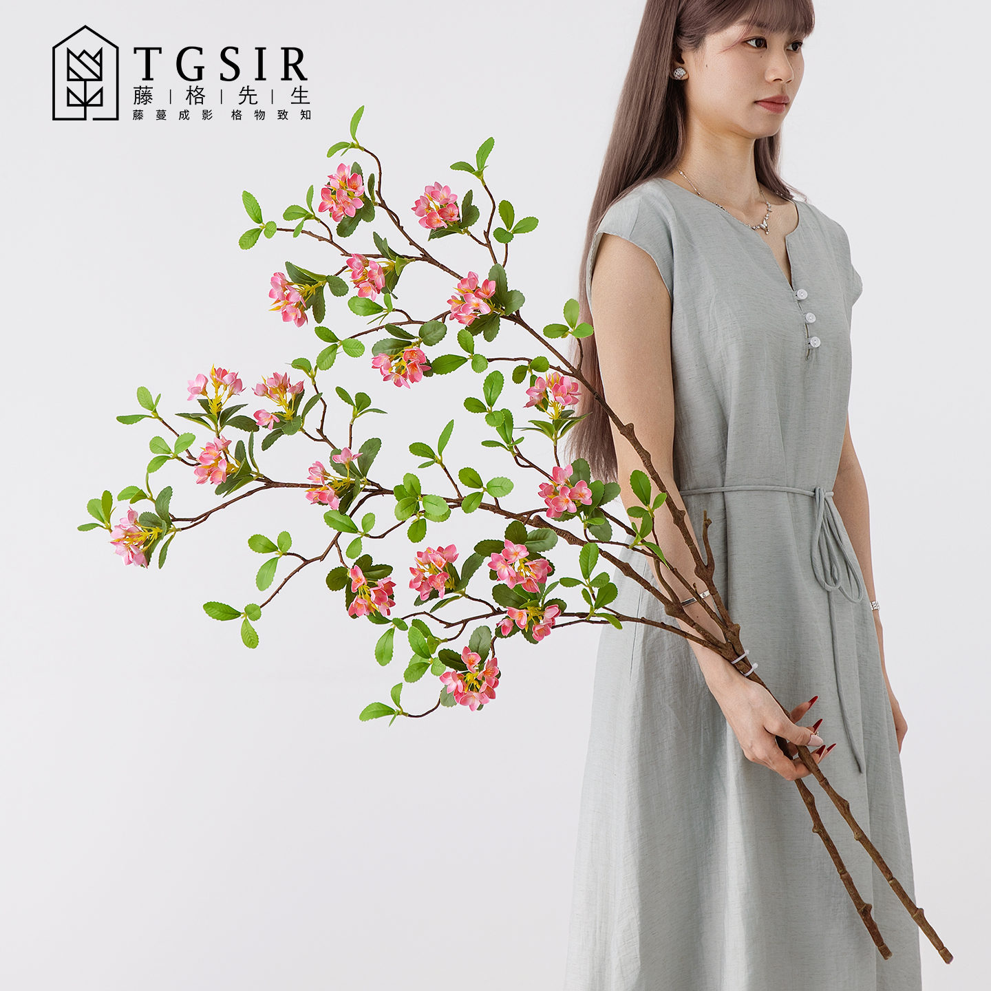 高级感落地轻奢风仿真花海岛春花