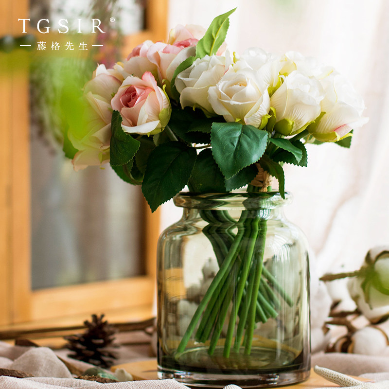 歐式美式鄉村花藝套裝 仿真玫瑰花束手捧花假花家居裝飾擺件禮物在類目 家居飾品, 花瓶/花器/仿真花/仿真飾品, 仿真花/假花中 - 來自Buy2taobao.com提供專業的淘寶代購服務