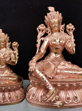 居家供奉密宗小摆件绿度母佛像