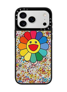 村上隆彩色太阳花适用于苹果17promax手机壳/iphone16promax/15pro/14plus/13p/12p套case磁吸手机壳手链