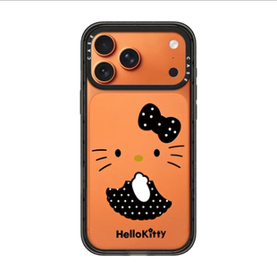 联名黑皮HelloKitty凯蒂猫苹果17promax壳适用iPhone16pro磁吸15Plus卡通17Air可爱14透明13防摔套女