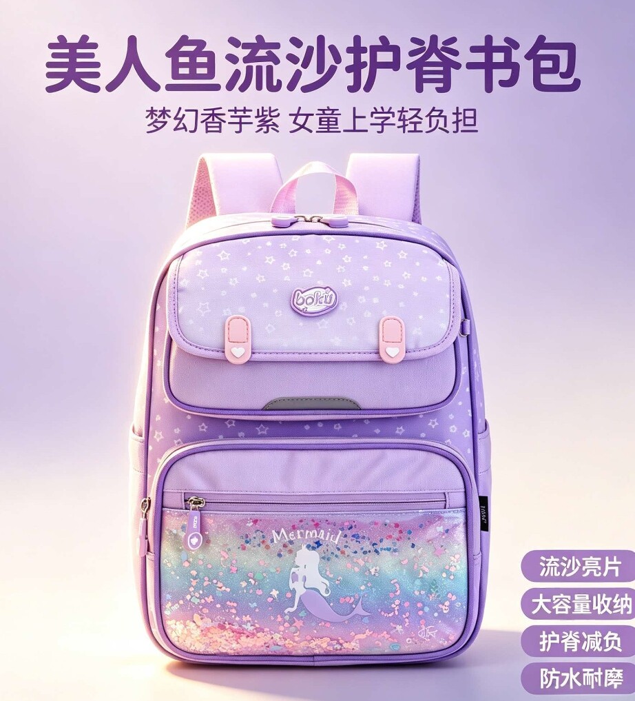 博酷书包小学生儿童一二三四年级护脊减负双肩包