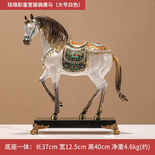 皇室骏骑马到成功摆件珐琅彩合金工艺品办公室玄关装饰品乔迁礼物