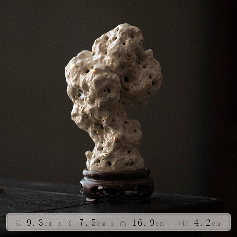 禅意陶瓷太湖石盘香炉家用室内檀香香薰炉中国风茶道茶室创意摆件